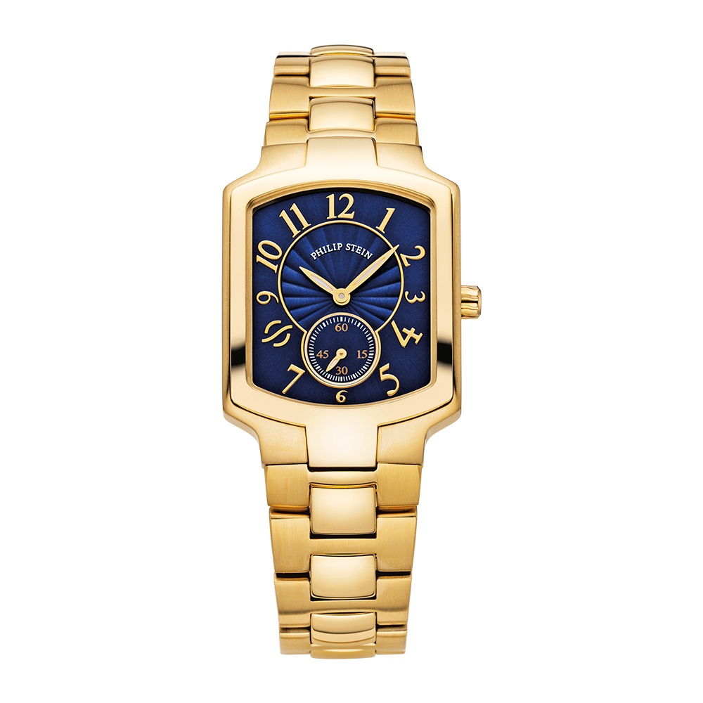 Philip Stein Classic Square Watch - Model 21GP-FBL-SS3GP