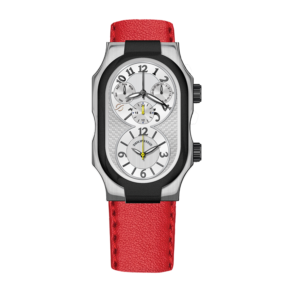 Philip Stein Signature Oversized Multifunction Steel & Black