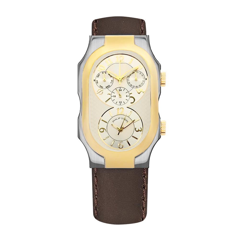 Philip Stein Signature Oversized Multifunction Steel & Black