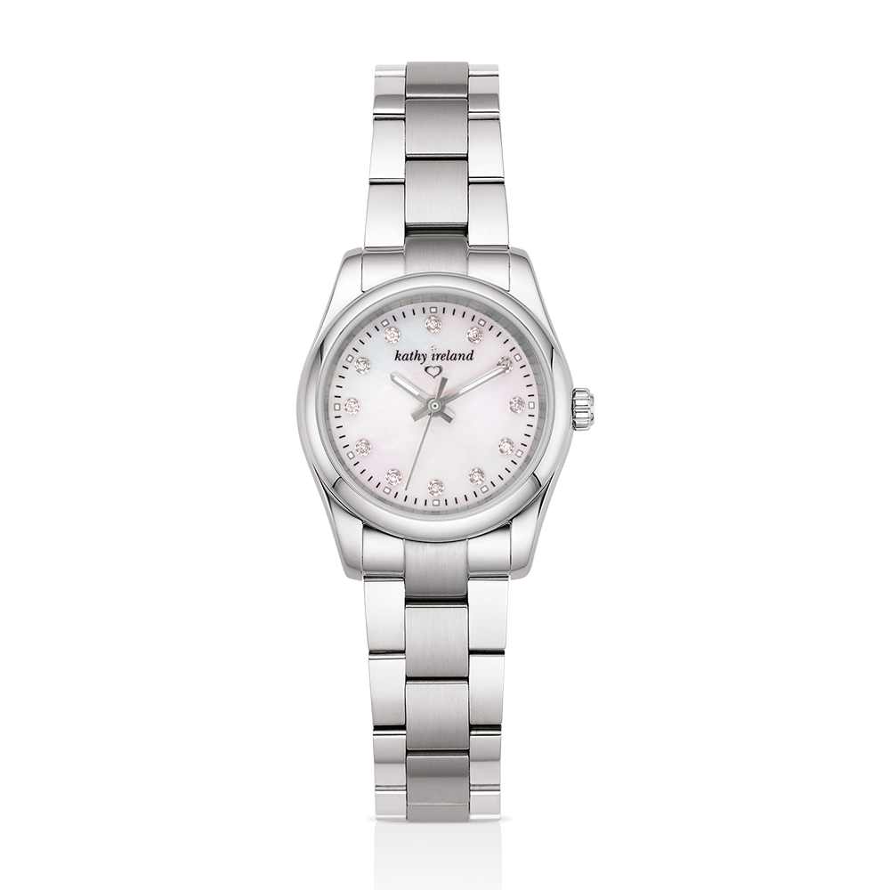 Philip Stein Kathy Ireland Diamond Love Steel White Model 48 KDMOP SS