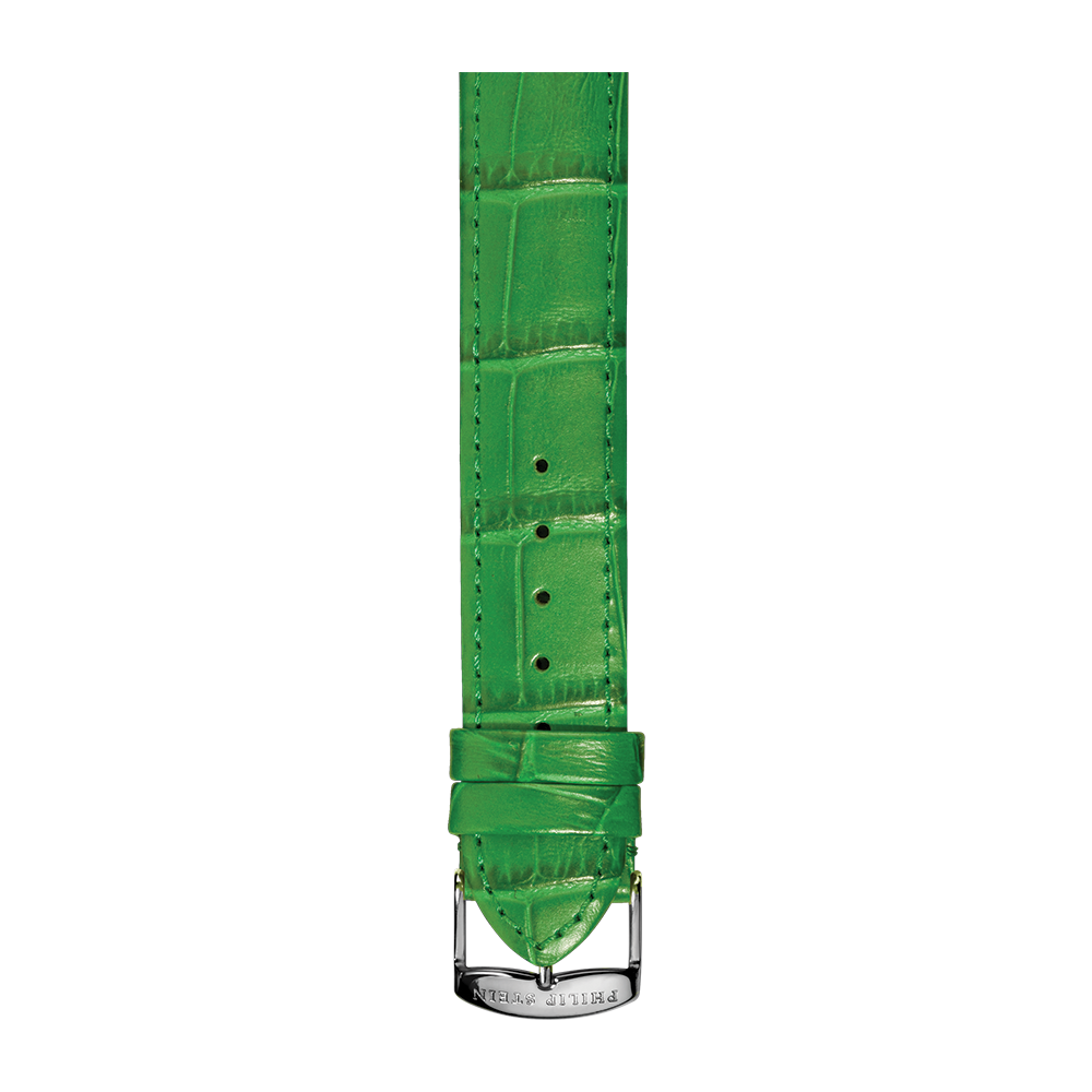 Green Shiny Stitch Alligator Print Strap  - Model 1-CSTAGS