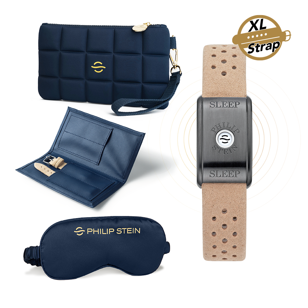 Philip Stein Classic Sleep Bracelet Kit Black Plated Steel case Camel XL Strap