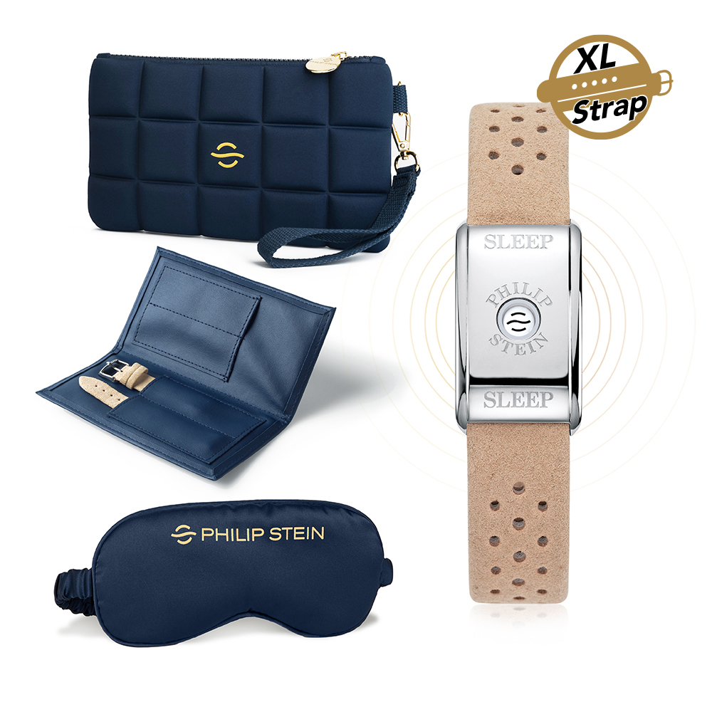 Philip Stein Classic Sleep Bracelet Kit Steel Case, Camel XL Strap