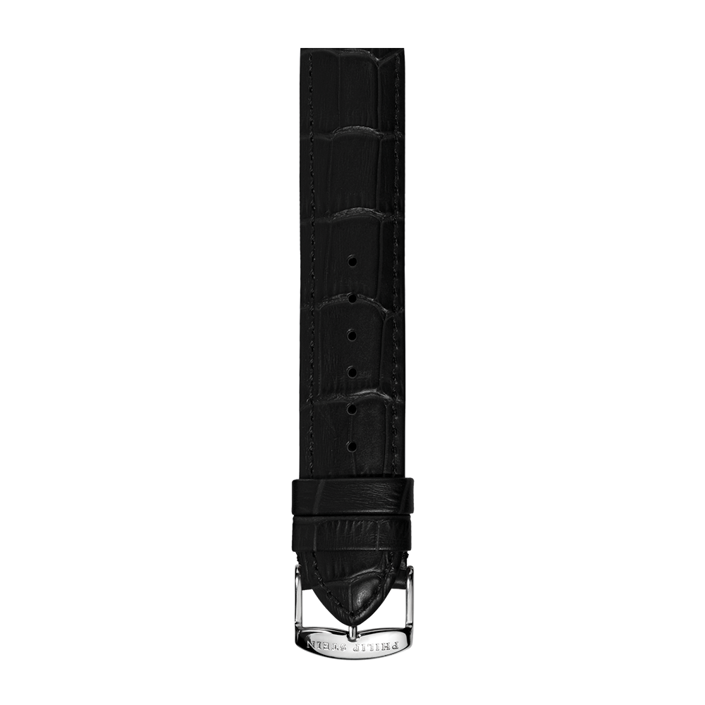 Black Calf Stitch Alligator Print Strap - Model 2-CSTAB