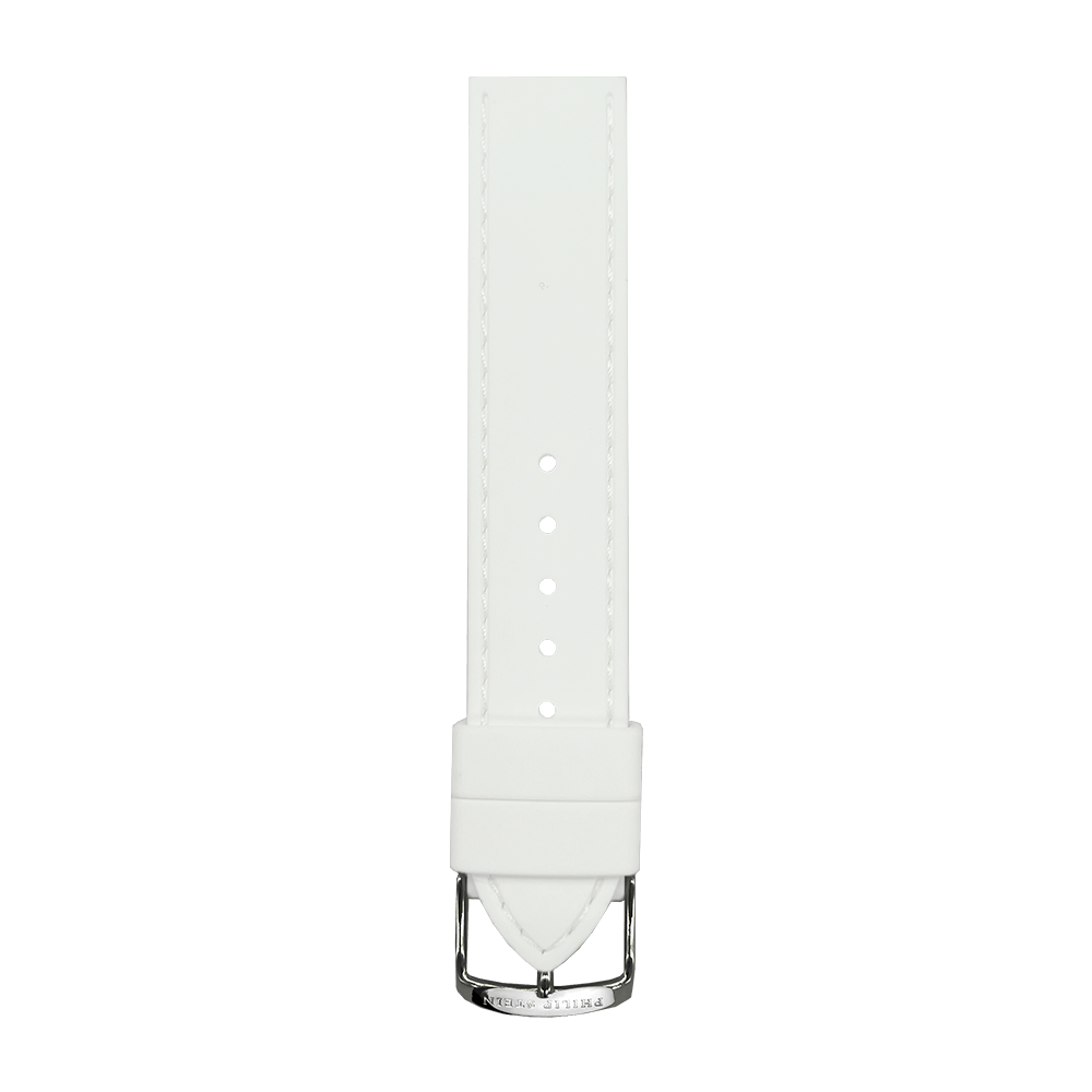 White Rubber Silicone Stitched Strap - Model 4-RSTW