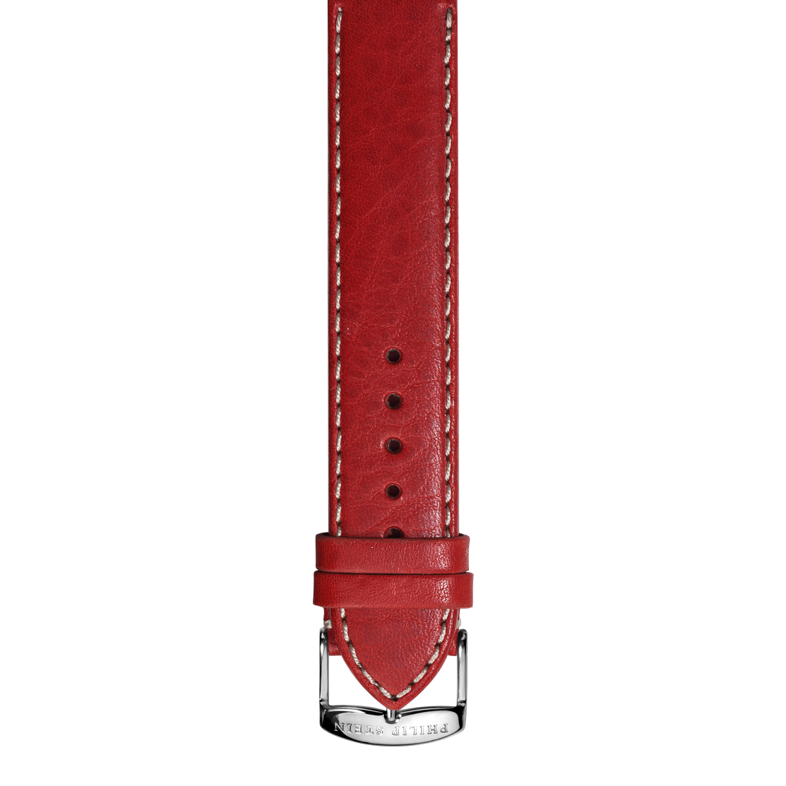 Philip Stein Red Leather Stitched Strap Model 2 CSTR