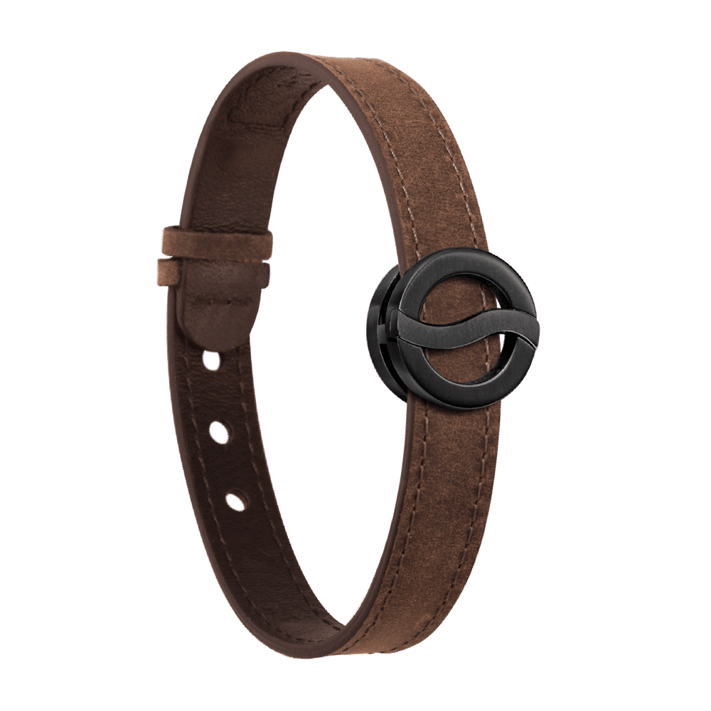 Philip Stein Horizon Bracelet Large Black Plated Icon Brown