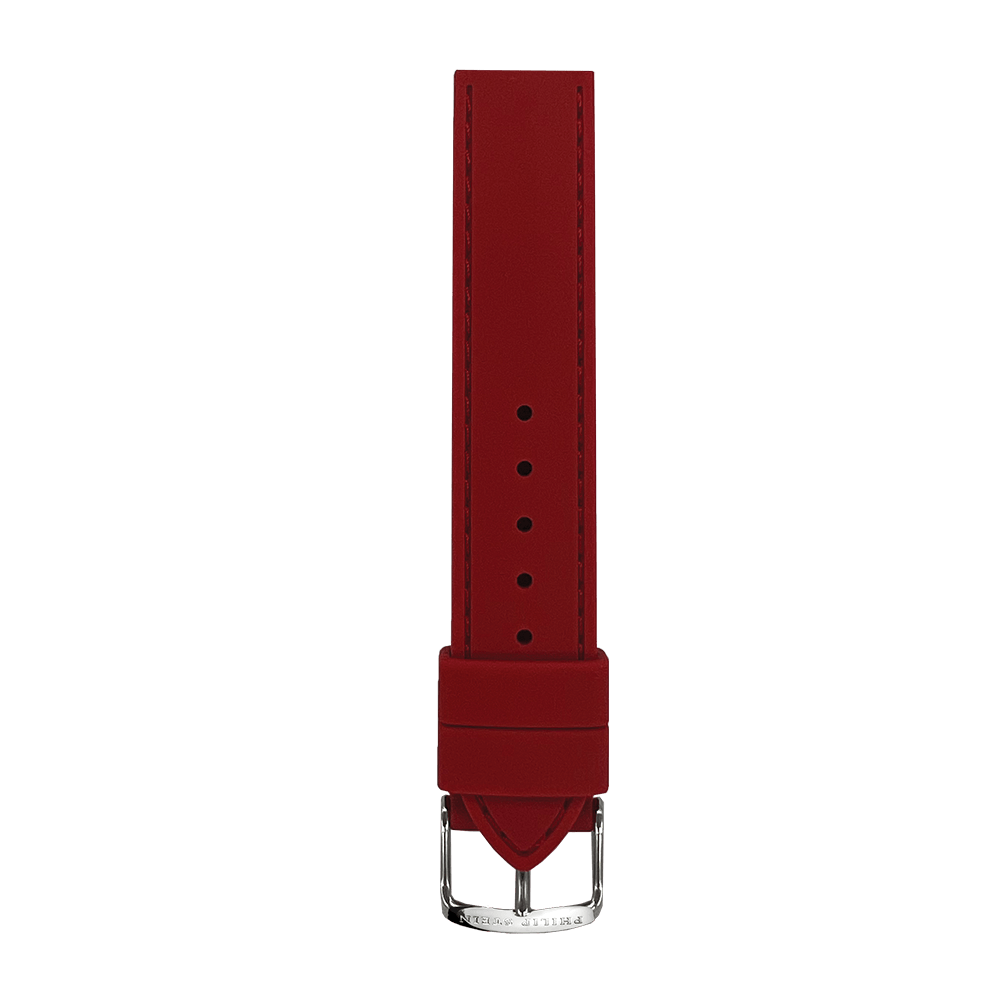 Philip Stein Red Rubber Silicone Stitched Strap Model 1 RSTR