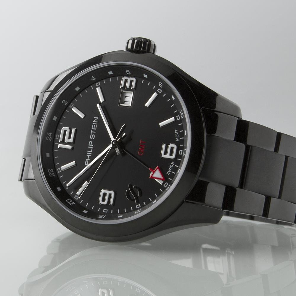 Traveler Men's - Model 92B-GMTBLK-SSBP - Philip Stein Watch