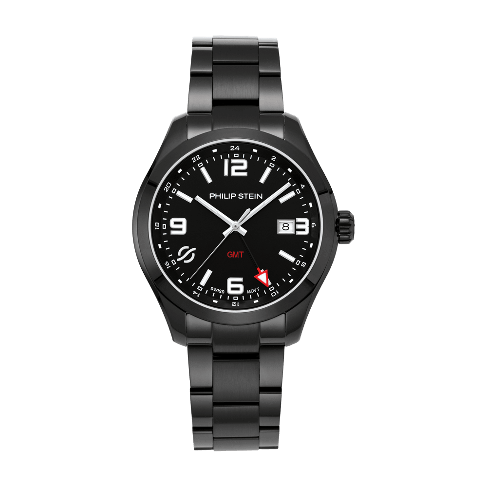 Traveler Men's - Model 92B-GMTBLK-SSBP - Philip Stein Watch