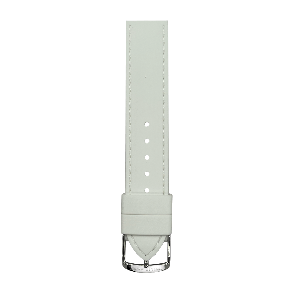 White Rubber Silicone Stitched Strap - Model 1-RSTW - Philip Stein Strap