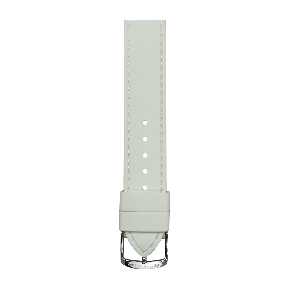 Philip Stein White Rubber Silicone Stitched Strap Model 1 RSTW