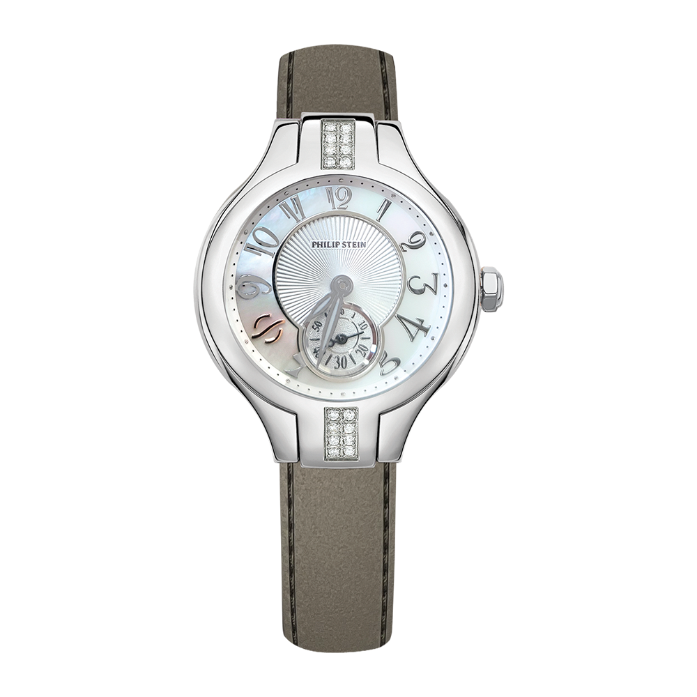 Bracelet Philip Stein En Cuir Noir Et Acier Inoxydable - Modèle 44-FMOP, Neuf Avec étiquettes
