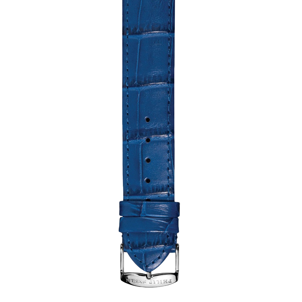 Royal Blue Calf Stitch Alligator Print Strap - Model 4-CSTABL
