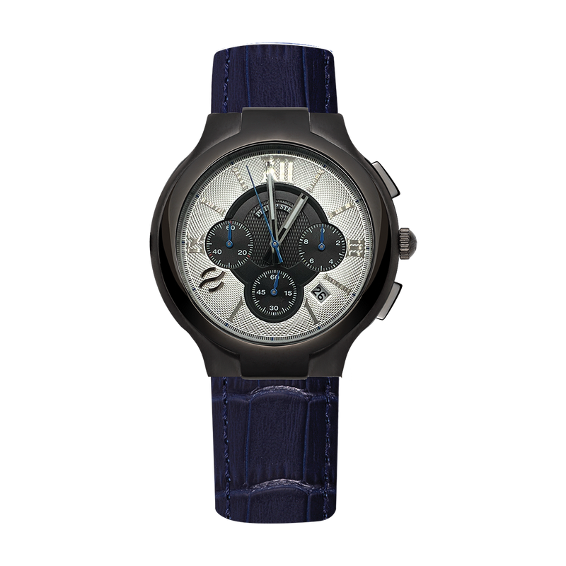 Classic Round Chronograph - Model 45B-CRBKSIL-CSTAN
