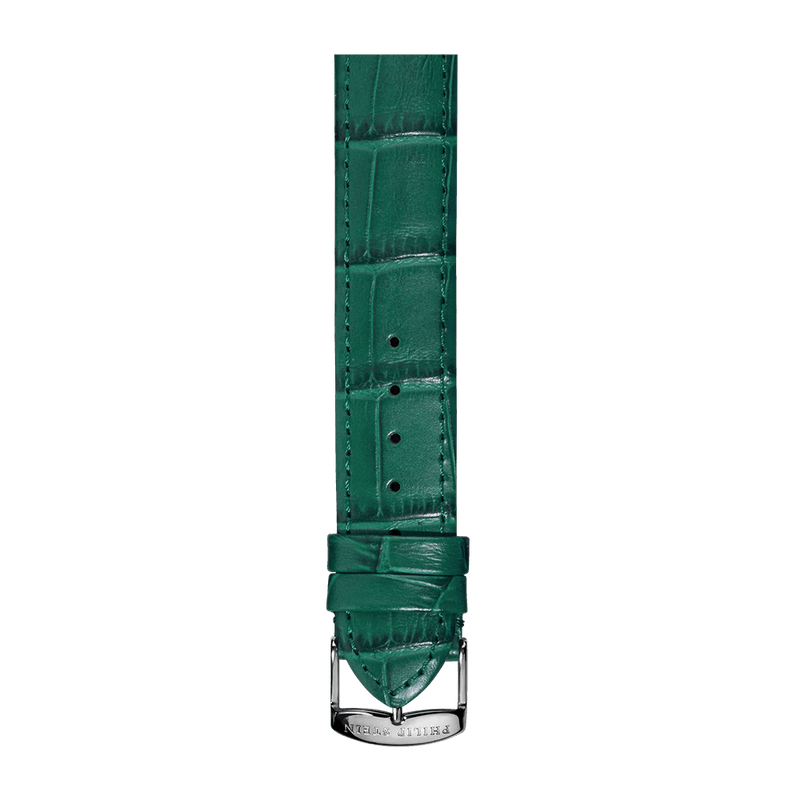 Dark Green Calf Stitch Alligator Print Strap - Model 2-CSTAG - Philip Stein Strap