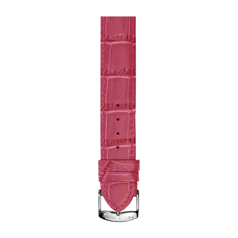 Dark Pink Calf Stitch Alligator Print Strap - Model 1-CSTADP - Philip Stein Strap