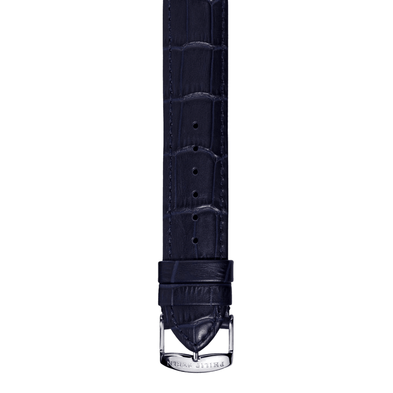 Navy Calf Stitch Alligator Print Strap - Model 2-CSTAN - Philip Stein Strap