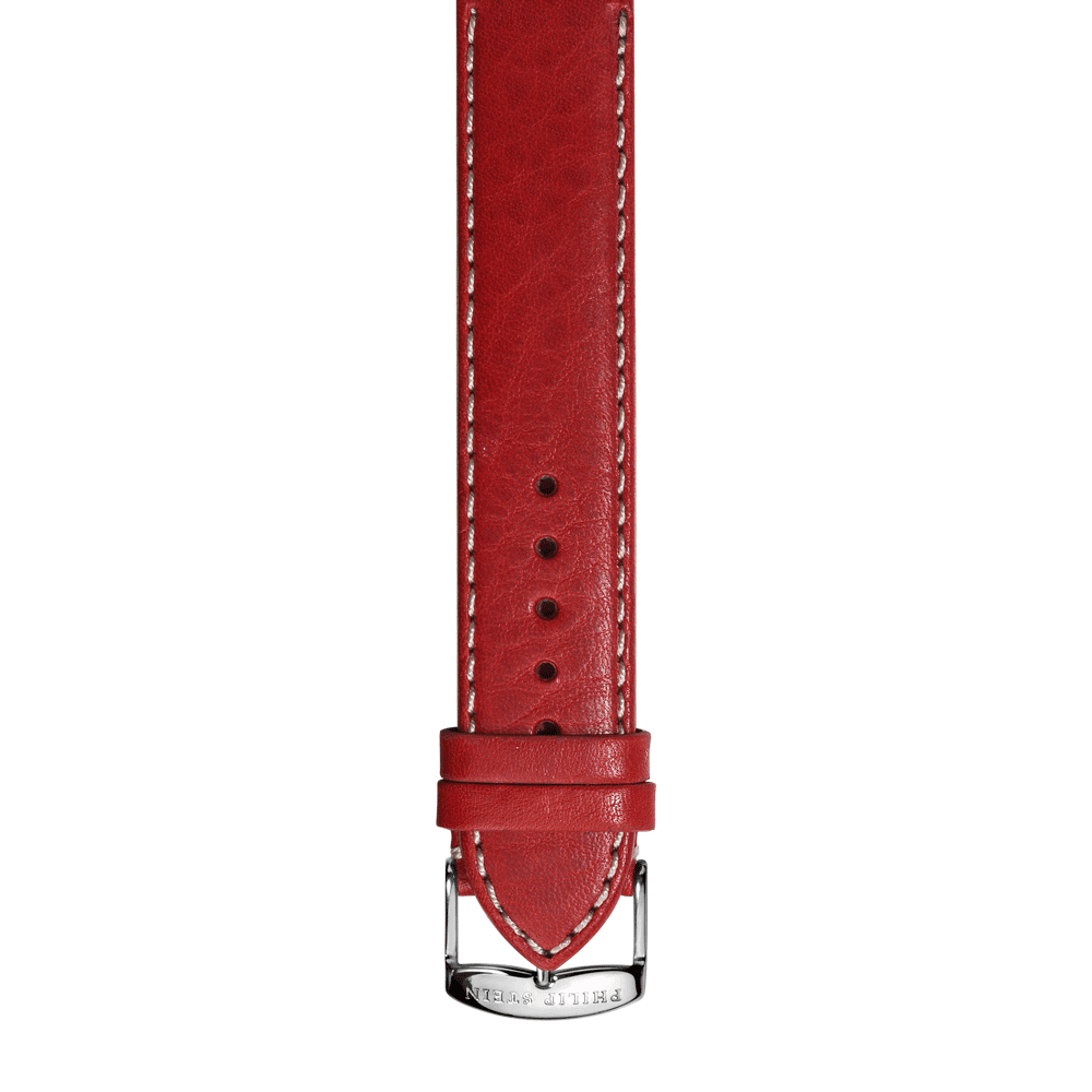 Red Calf Stitched Leather Strap - Model 3-CSTR - Philip Stein Strap