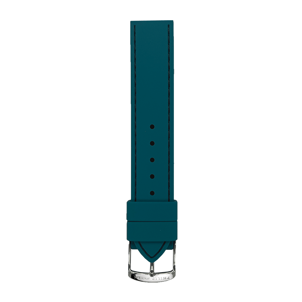 Teal Rubber Silicone Stitched Strap - Model 1-RSTTL - Philip Stein Strap